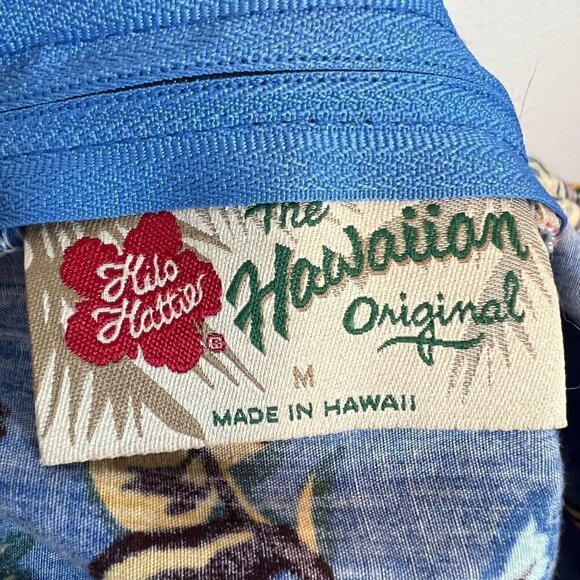 Vintage Hilo Hattie Hawaiian Dress Blue Tropical Hawaii Retro Medium - Picture 5 of 9